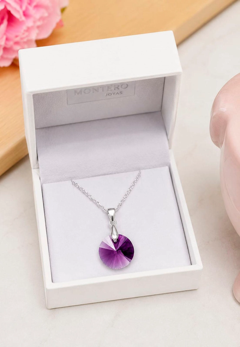 COLLAR PARIS PLATA 925 CRISTAL SWAROVSKI® AMETHYST - 2