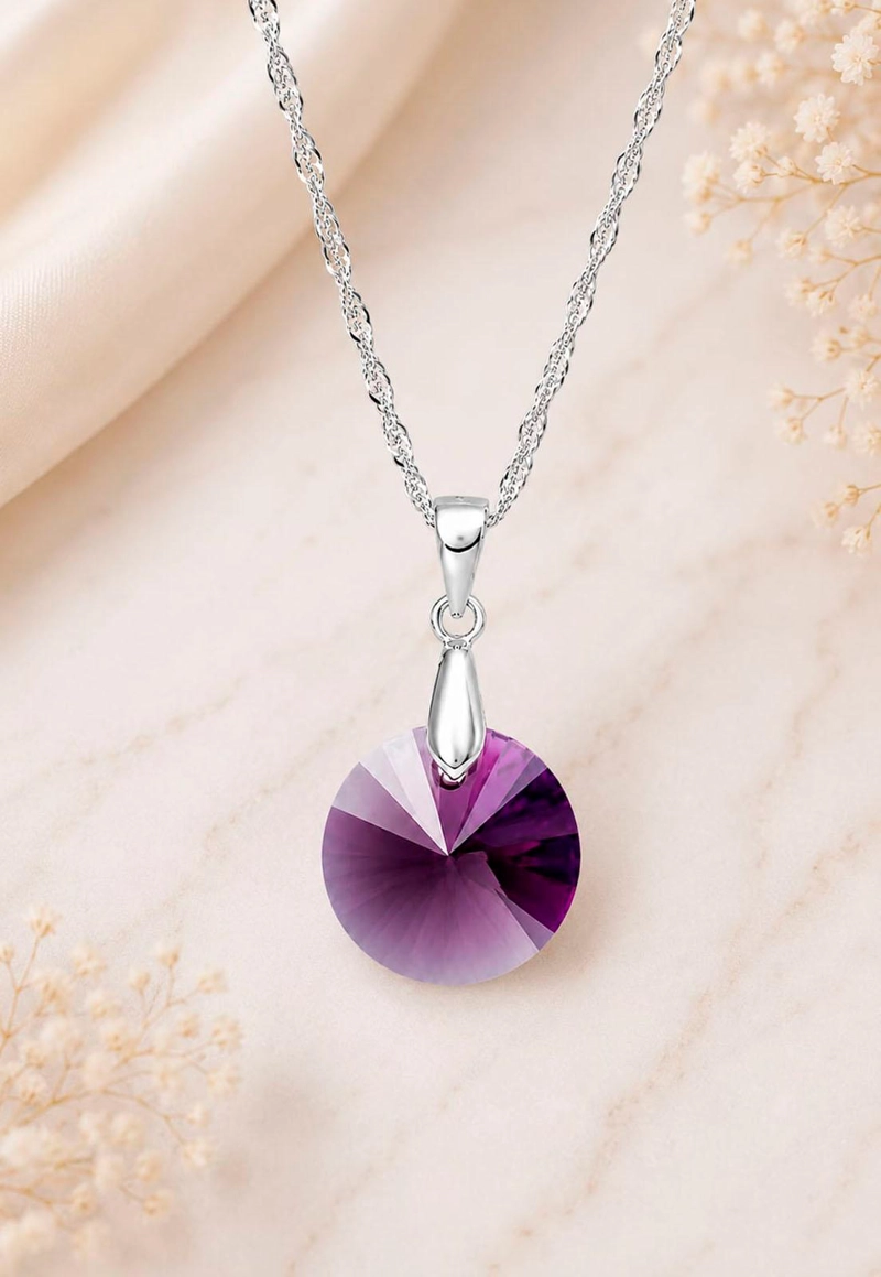 COLLAR PARIS PLATA 925 CRISTAL SWAROVSKI® AMETHYST - 3