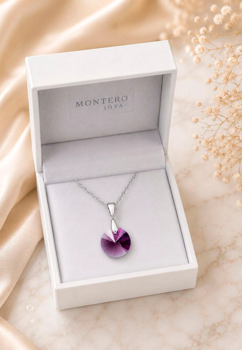 COLLAR PARIS PLATA 925 CRISTAL SWAROVSKI® AMETHYST - 4