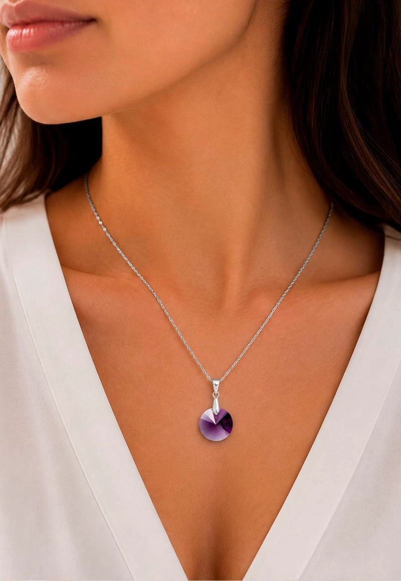 COLLAR PARIS PLATA 925 CRISTAL SWAROVSKI® AMETHYST - 5