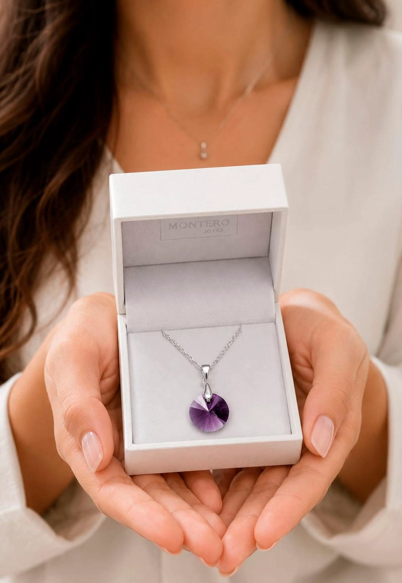 COLLAR PARIS PLATA 925 CRISTAL SWAROVSKI® AMETHYST - 6