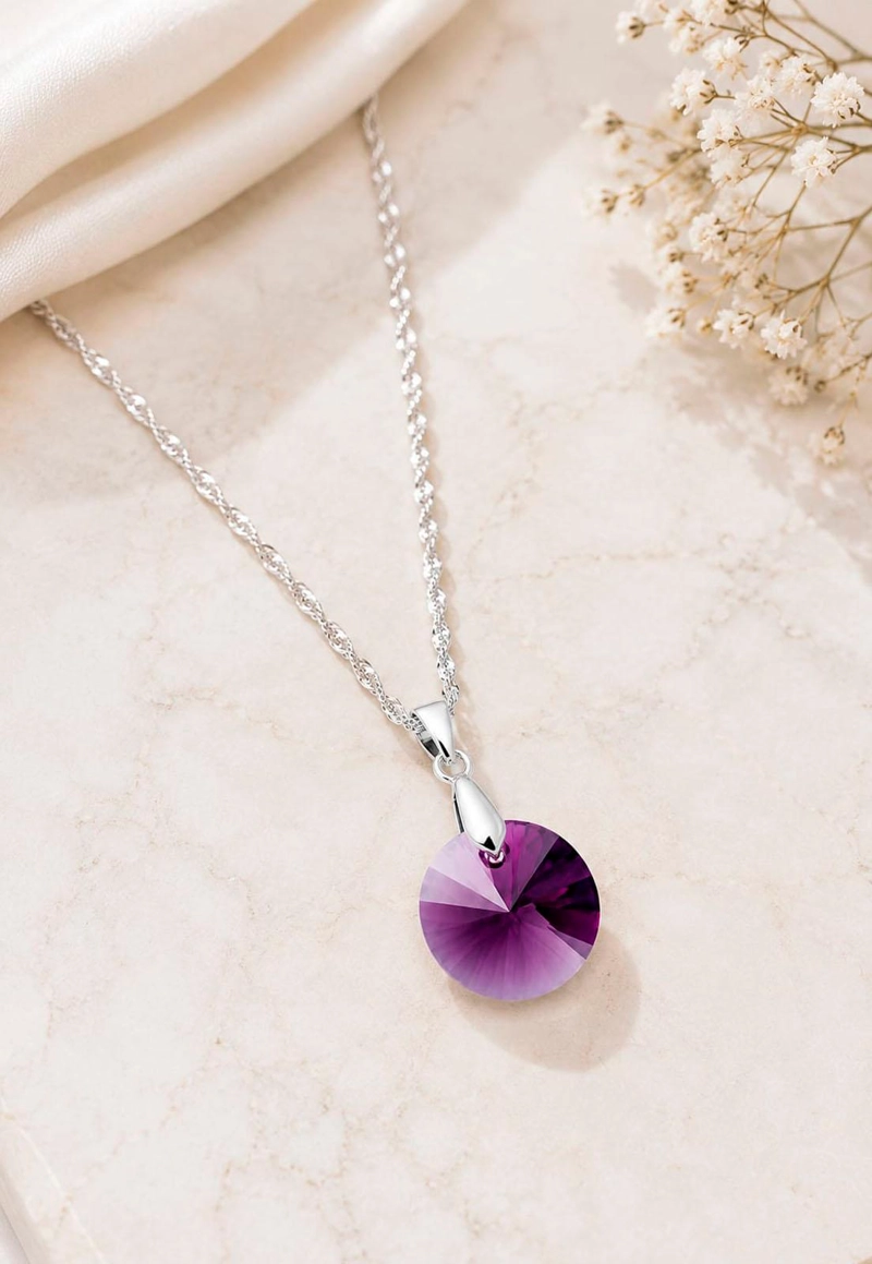 COLLAR PARIS PLATA 925 CRISTAL SWAROVSKI® AMETHYST - 7