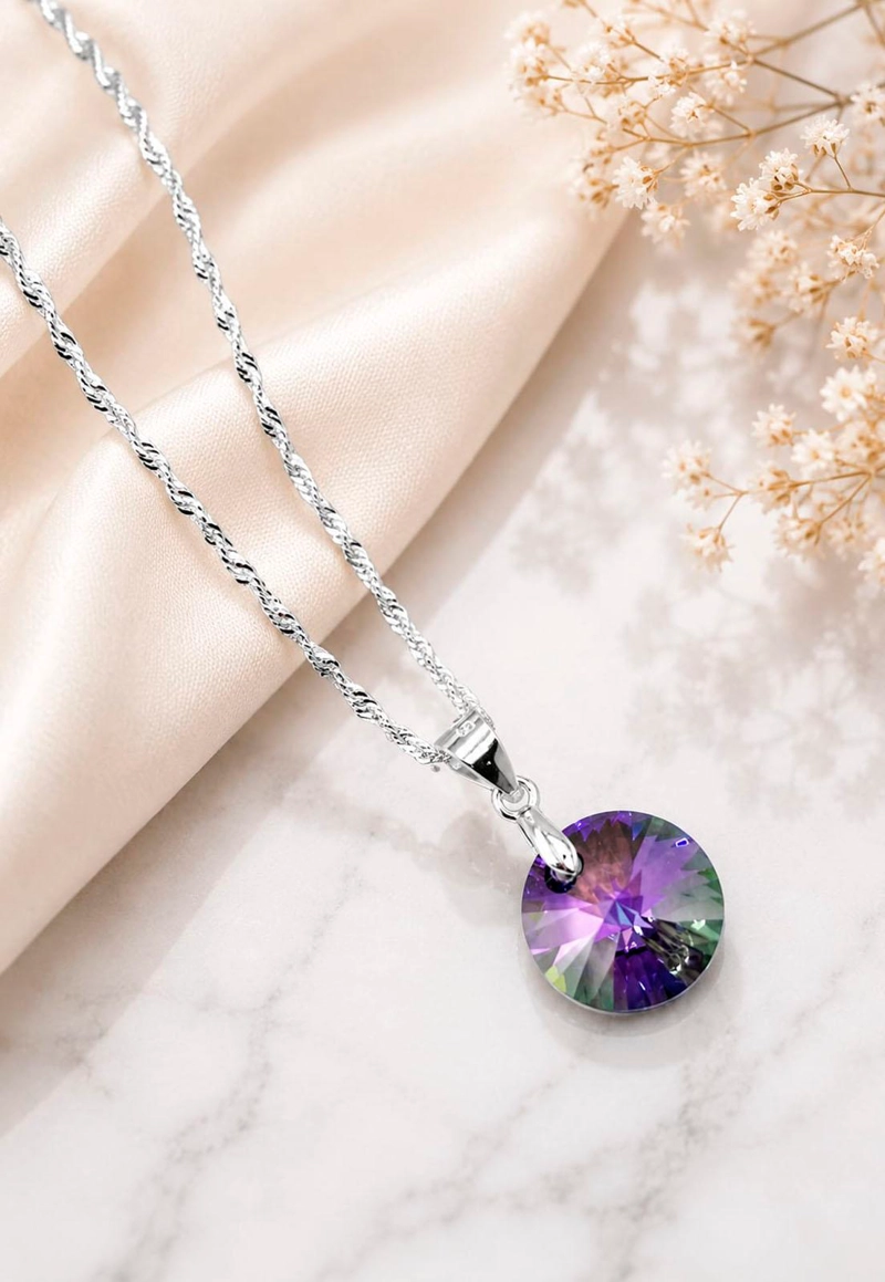 COLLAR PARIS PLATA 925 CRISTAL SWAROVSKI® PARADISE SHINE - 2