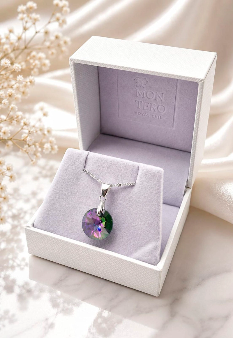COLLAR PARIS PLATA 925 CRISTAL SWAROVSKI® PARADISE SHINE - 3