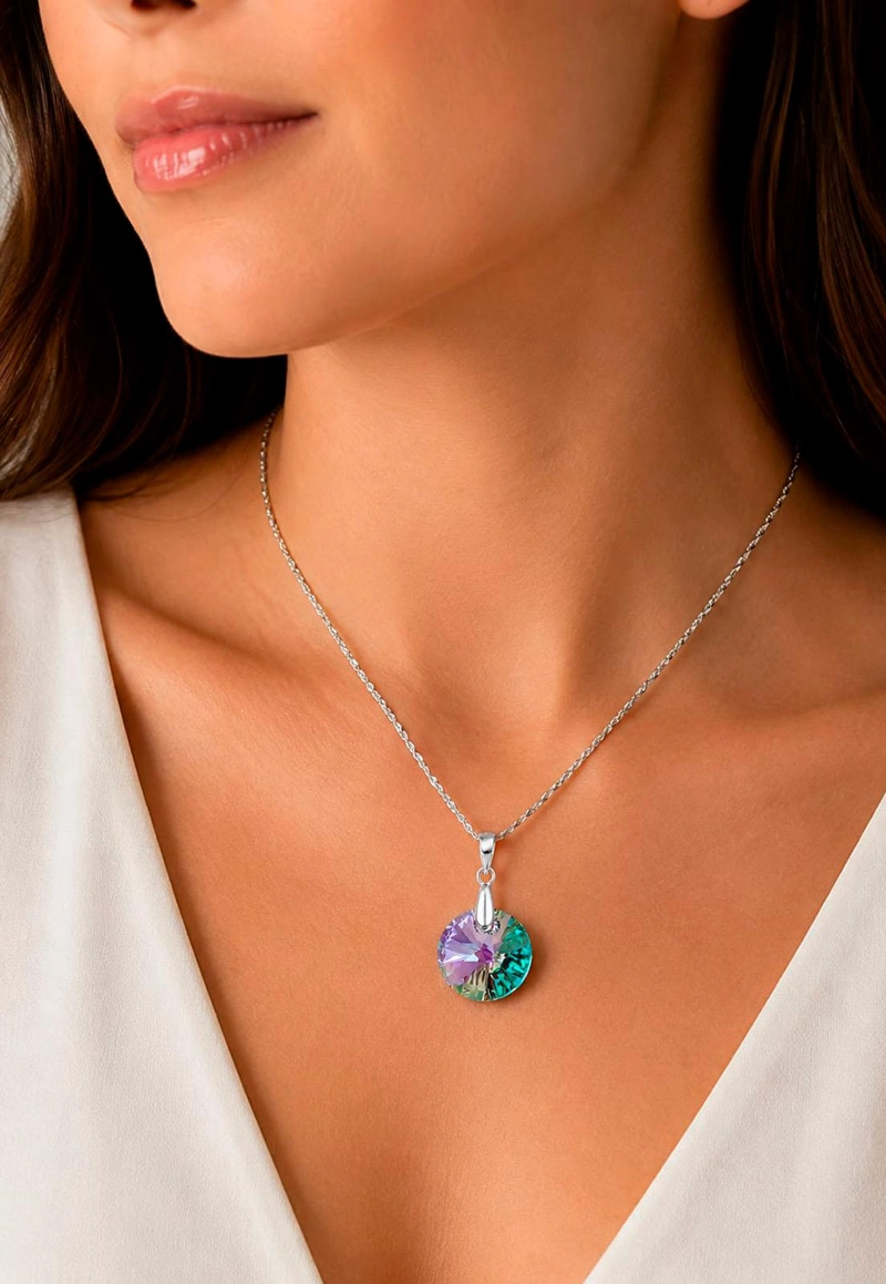 COLLAR PARIS PLATA 925 CRISTAL SWAROVSKI® PARADISE SHINE - 4