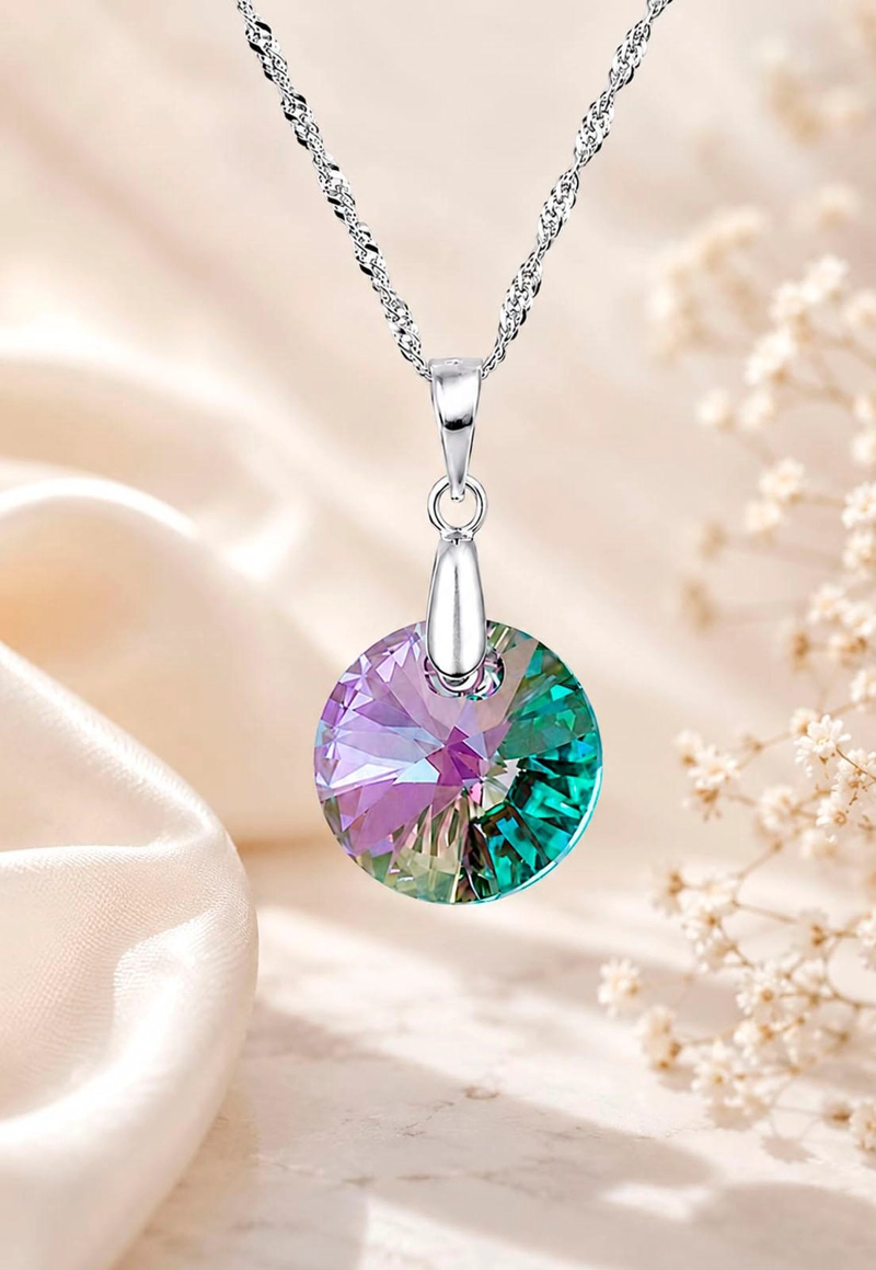 COLLAR PARIS PLATA 925 CRISTAL SWAROVSKI® PARADISE SHINE - 5