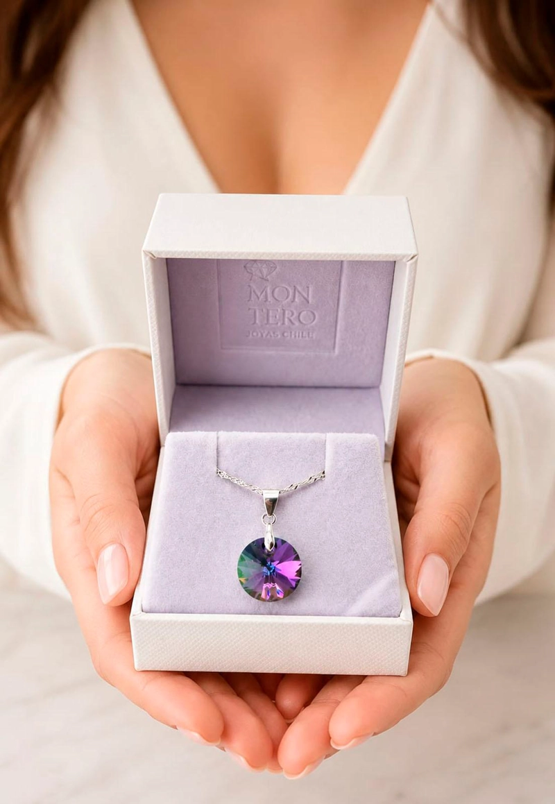 COLLAR PARIS PLATA 925 CRISTAL SWAROVSKI® PARADISE SHINE - 7
