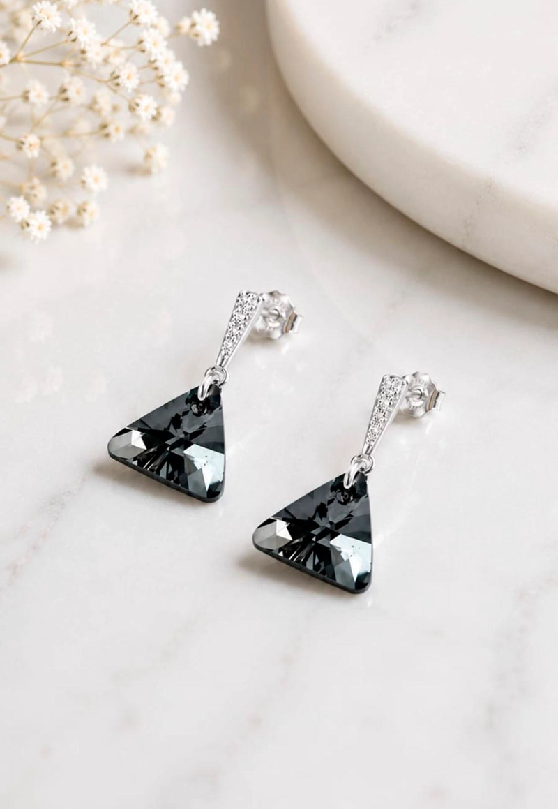 AROS TRINIDAD PLATA 925 CRISTAL SWAROVSKI® SILVER NIGHT - 3