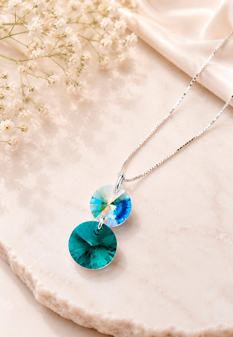 COLLAR LOURDES PLATA 925 CRISTAL SWAROVSKI® EMERALD - 2
