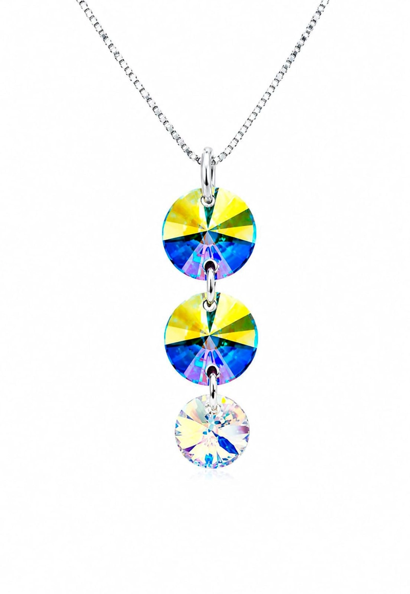 COLLAR RAFAELA PLATA 925 CRISTAL SWAROVSKI® AURORA BOREAL - 1