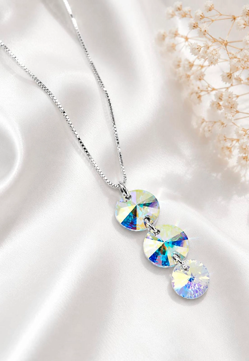 COLLAR RAFAELA PLATA 925 CRISTAL SWAROVSKI® AURORA BOREAL - 2