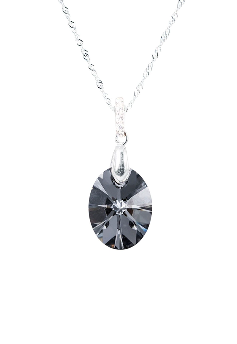 COLLAR GRAN PRAGA PLATA 925 CRISTAL SWAROVSKI® SILVER NIGHT - 1