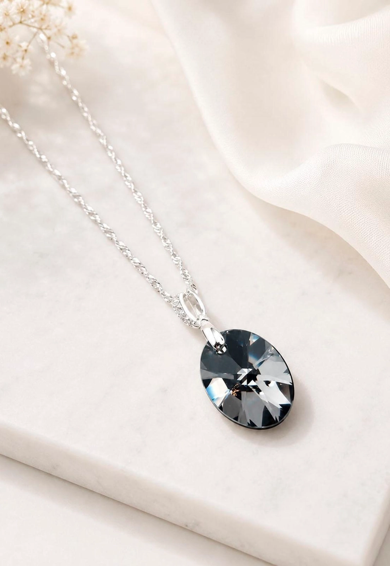 COLLAR GRAN PRAGA PLATA 925 CRISTAL SWAROVSKI® SILVER NIGHT - 2
