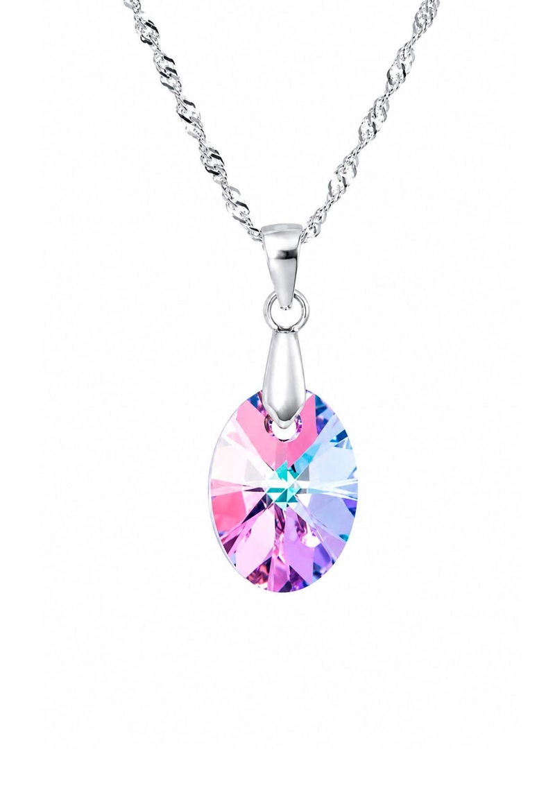 COLLAR PRAGA PLATA 925 CRISTAL SWAROVSKI® VITRAL LIGHT - 1
