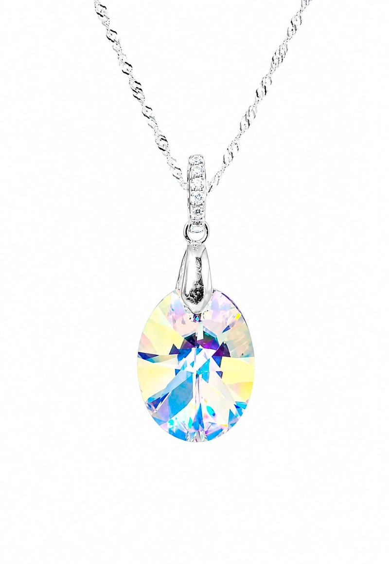 COLLAR GRAN PRAGA PLATA 925 CRISTAL SWAROVSKI® AURORA BOREAL - 1