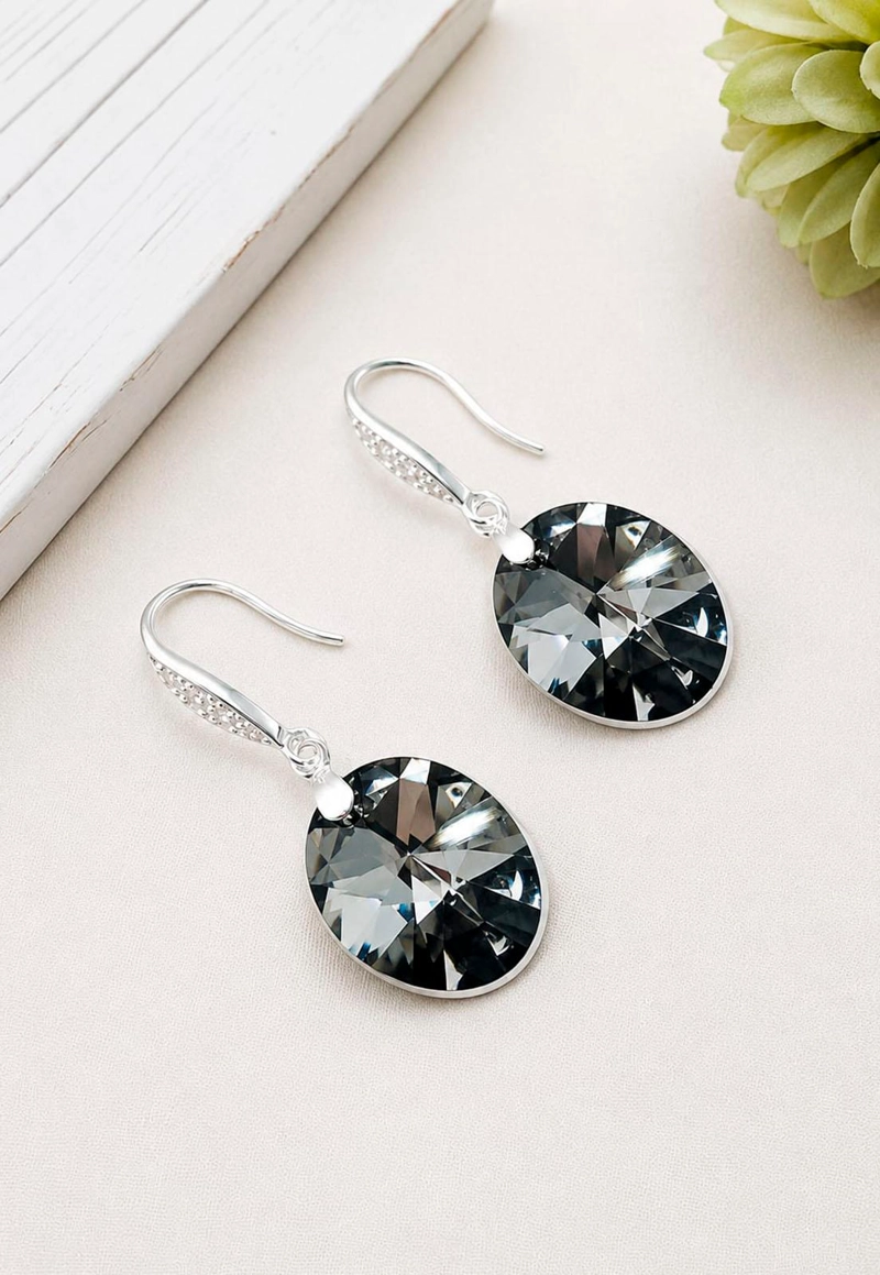 AROS GRAN PRAGA PLATA 925 CRISTAL SWAROVSKI® SILVER NIGHT - 6