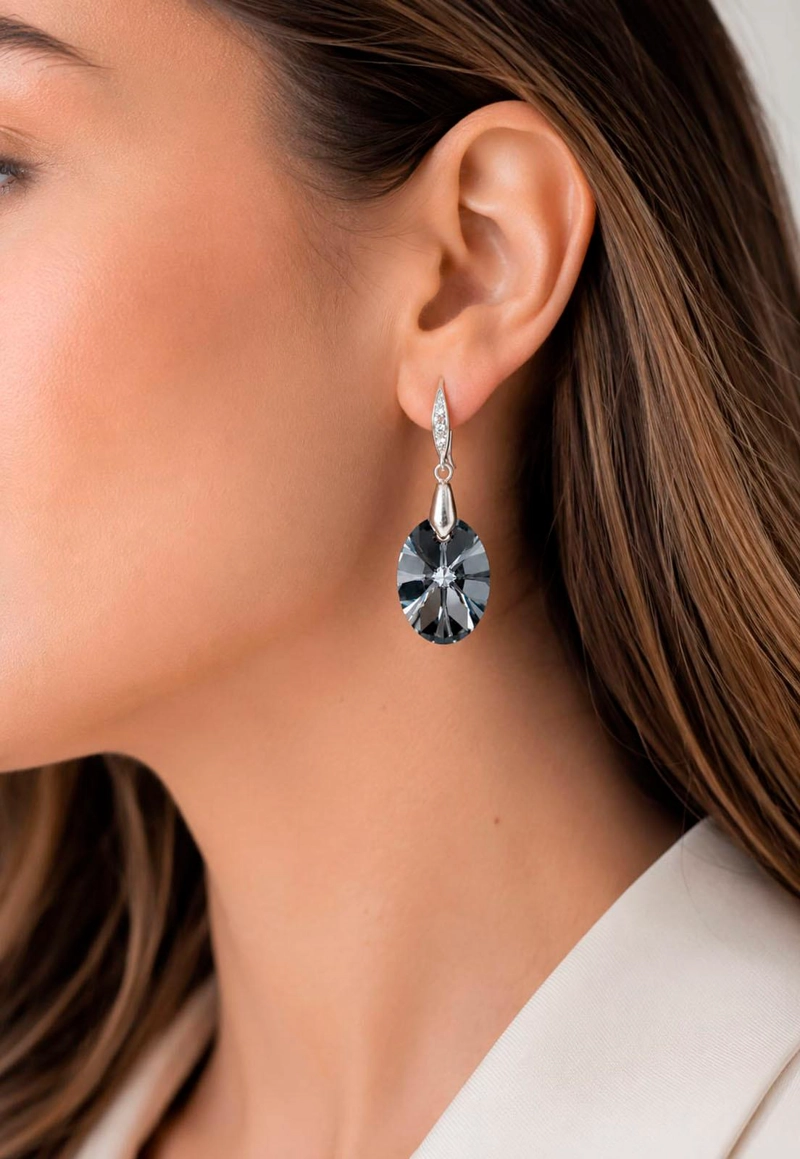 AROS GRAN PRAGA PLATA 925 CRISTAL SWAROVSKI® SILVER NIGHT - 7