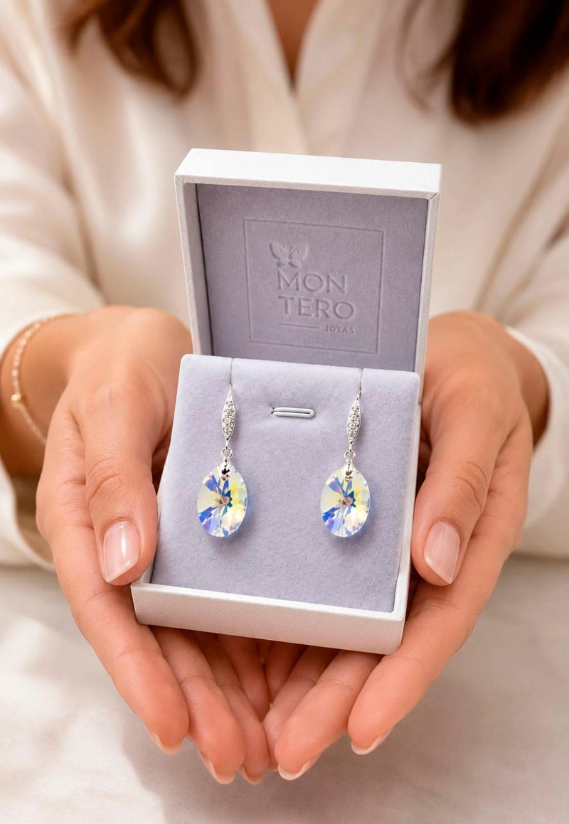 AROS GRAN PRAGA PLATA 925 CRISTAL SWAROVSKI® AURORA BOREAL - 4