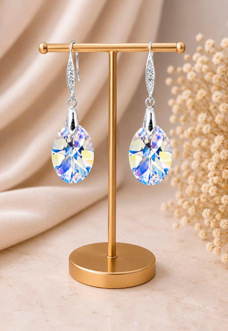 AROS GRAN PRAGA PLATA 925 CRISTAL SWAROVSKI® AURORA BOREAL - 5