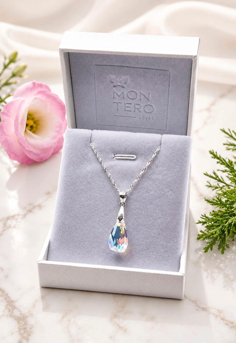 COLLAR SOFIA PLATA 925 CRISTAL SWAROVSKI® AURORA BOREAL - 2