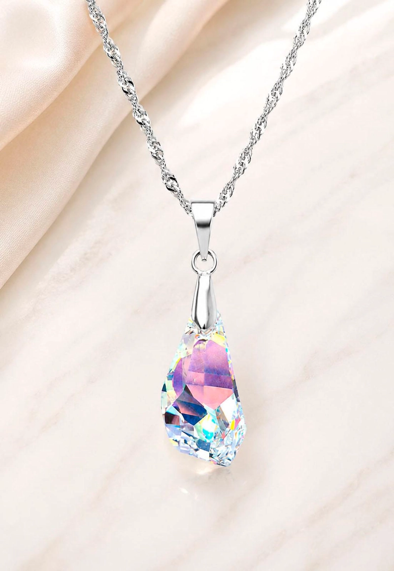 COLLAR SOFIA PLATA 925 CRISTAL SWAROVSKI® AURORA BOREAL - 5