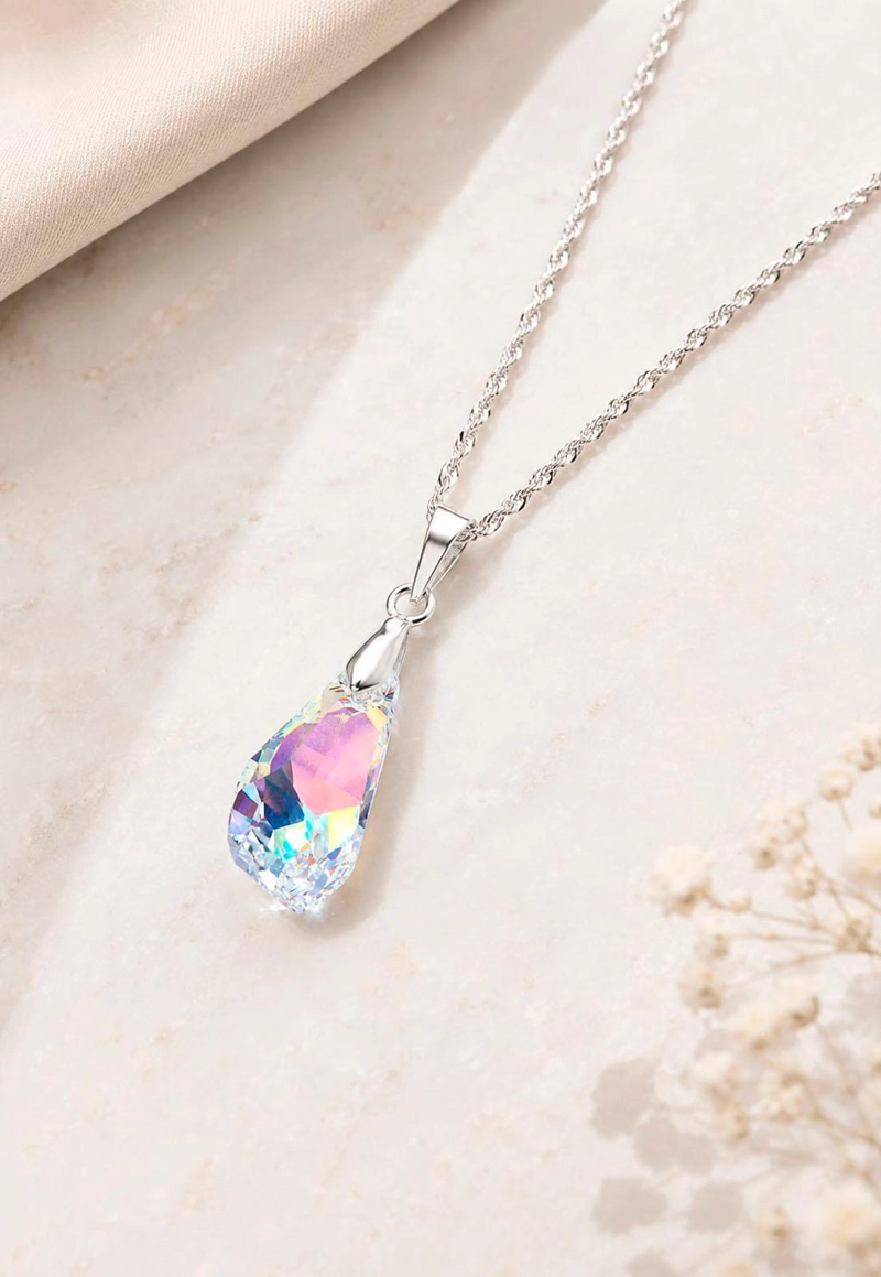 COLLAR SOFIA PLATA 925 CRISTAL SWAROVSKI® AURORA BOREAL - 6