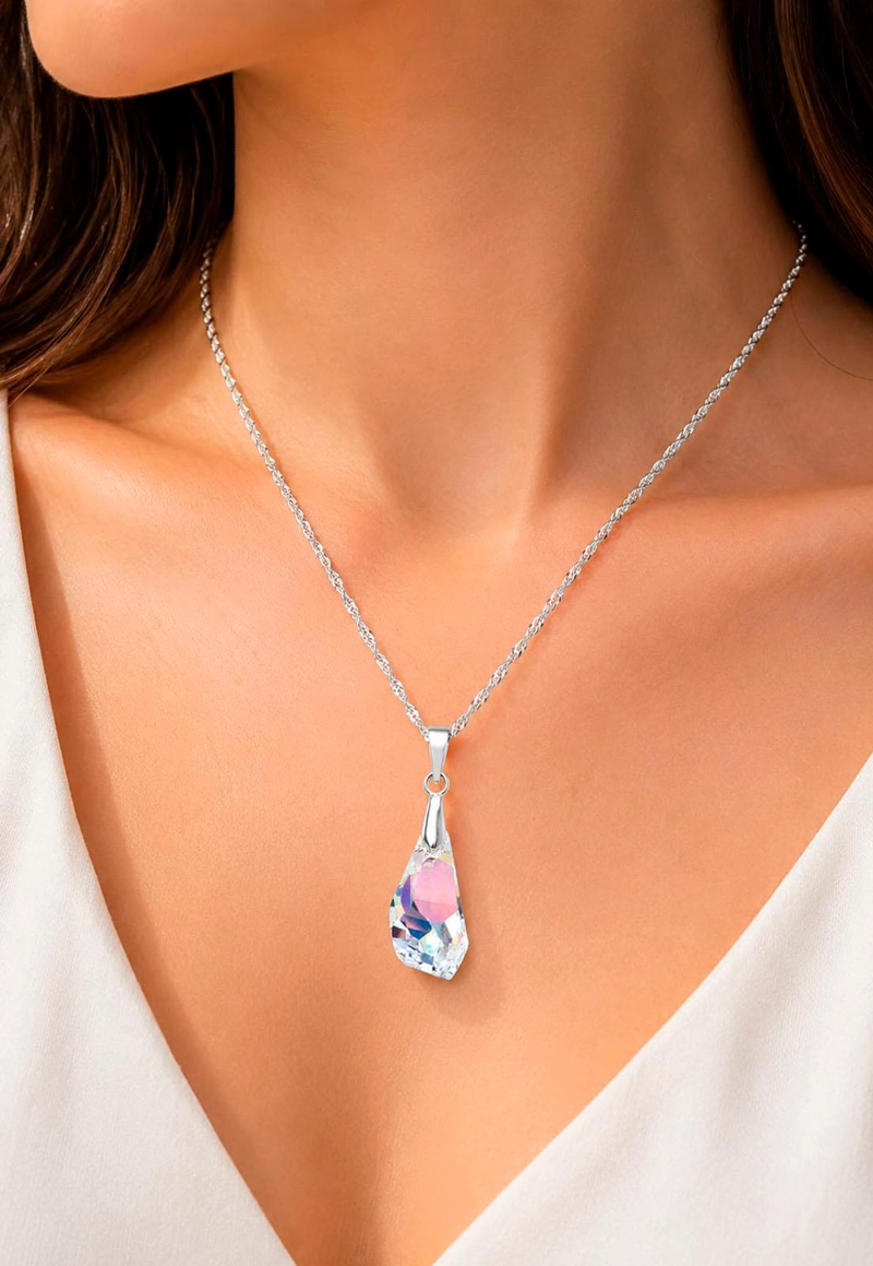 COLLAR SOFIA PLATA 925 CRISTAL SWAROVSKI® AURORA BOREAL - 7