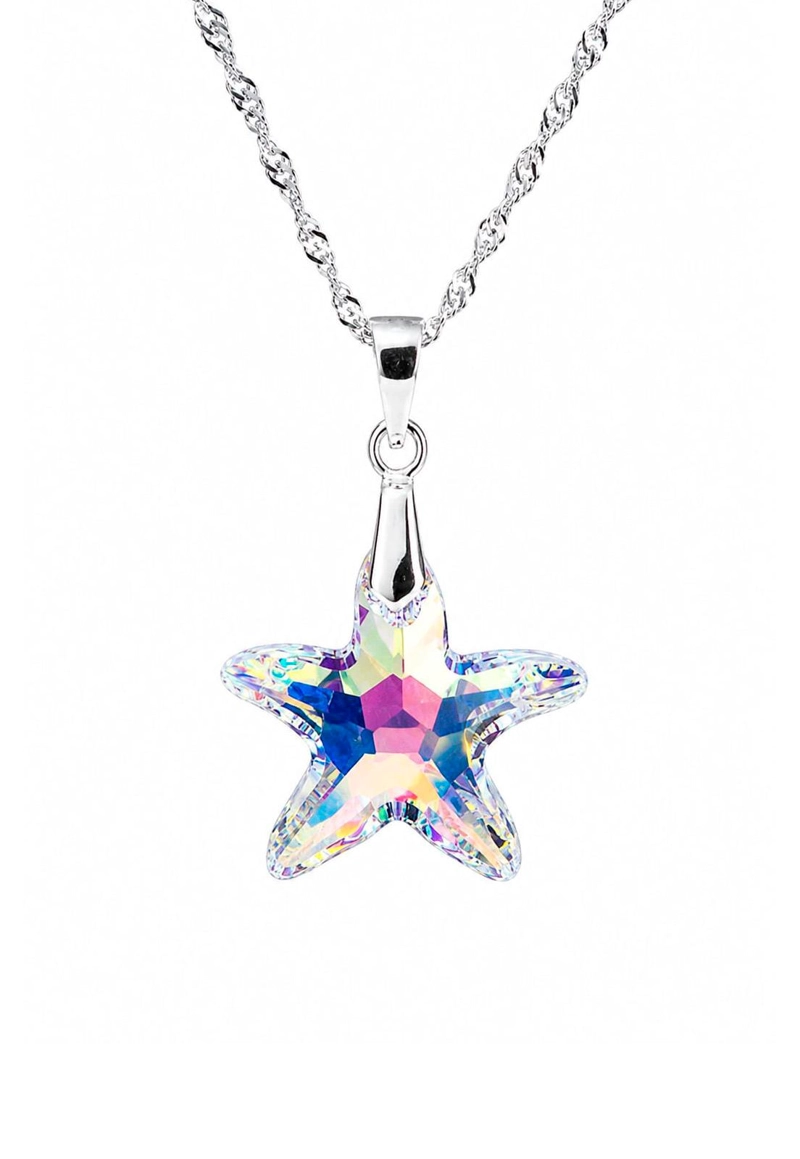 COLLAR SIRENA PLATA 925 CRISTAL SWAROVSKI® AURORA BOREAL - 1
