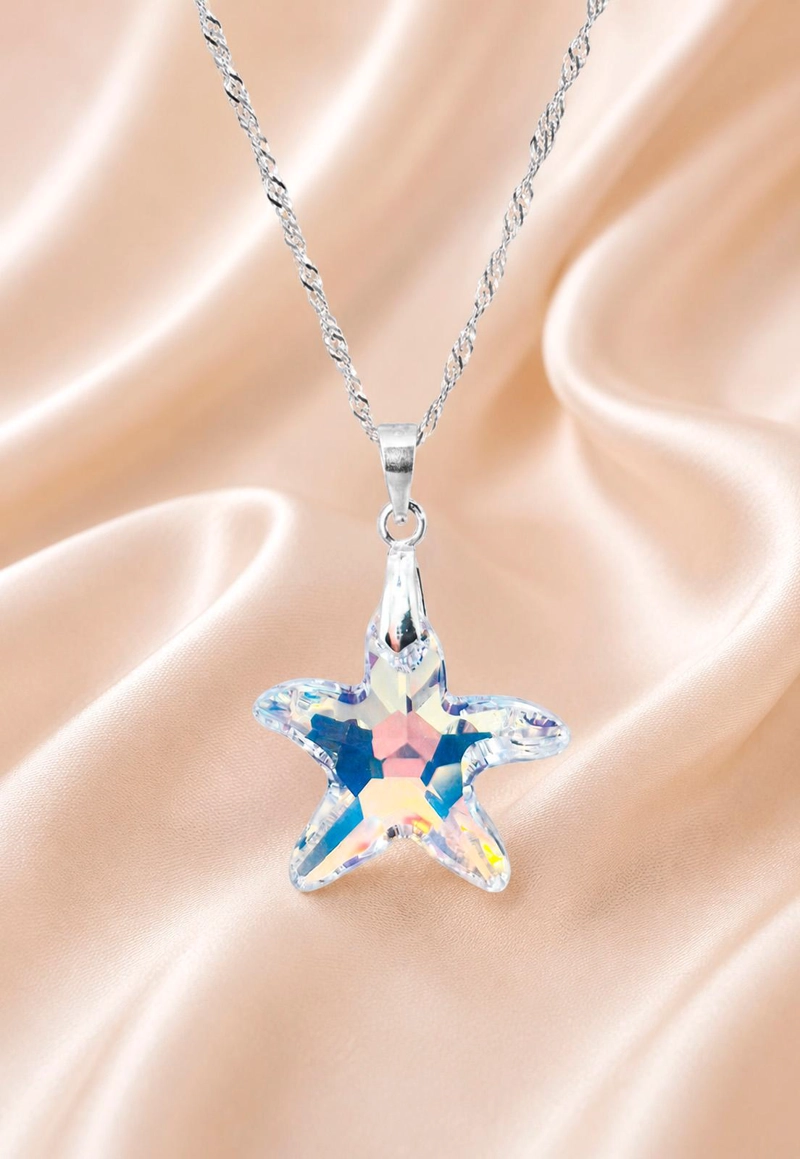 COLLAR SIRENA PLATA 925 CRISTAL SWAROVSKI® AURORA BOREAL - 7