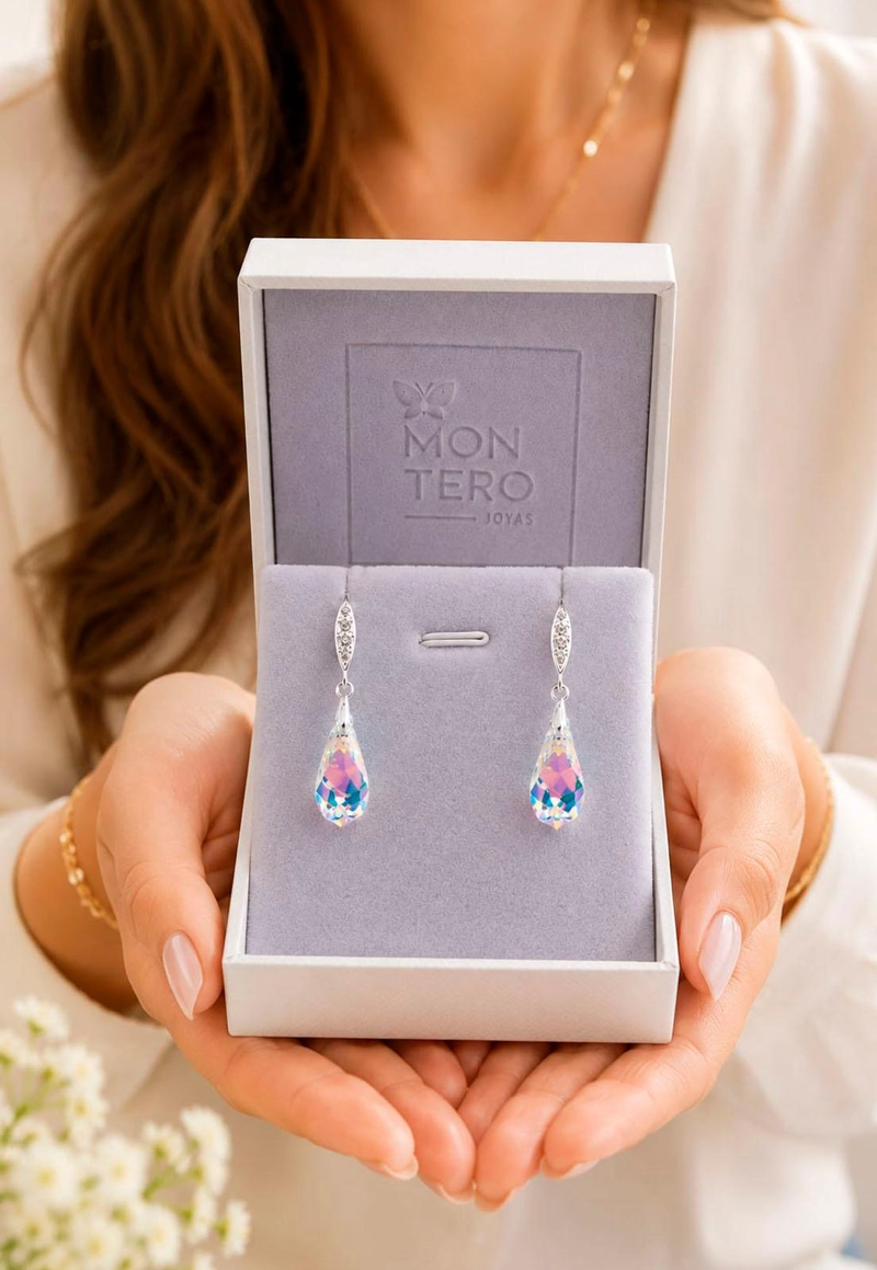 AROS SOFIA PLATA 925 CRISTAL SWAROVSKI® AURORA BOREAL - 4