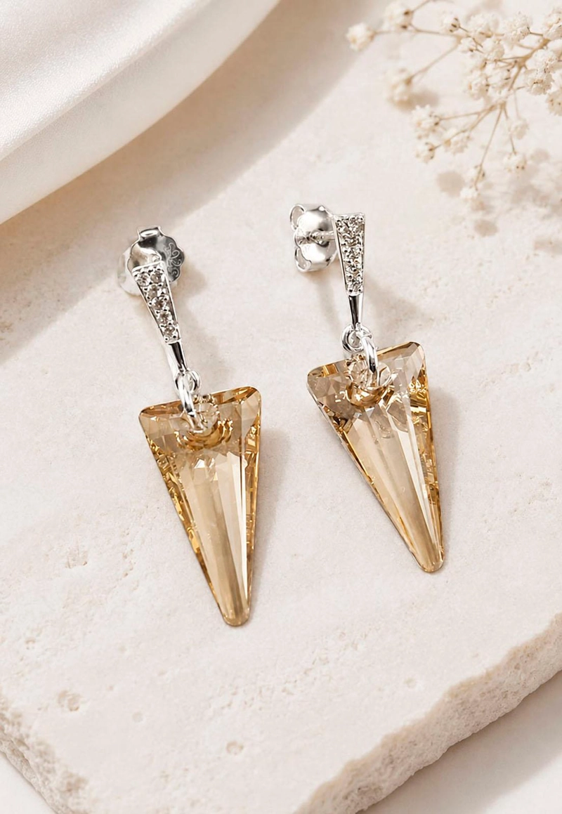 AROS SEVILLA PLATA 925 CRISTAL SWAROVSKI® GOLDEN SHADOW - 2