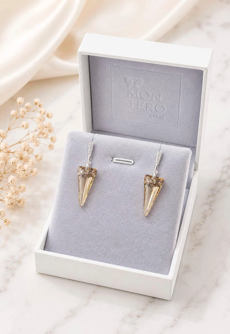 AROS SEVILLA PLATA 925 CRISTAL SWAROVSKI® GOLDEN SHADOW - 3