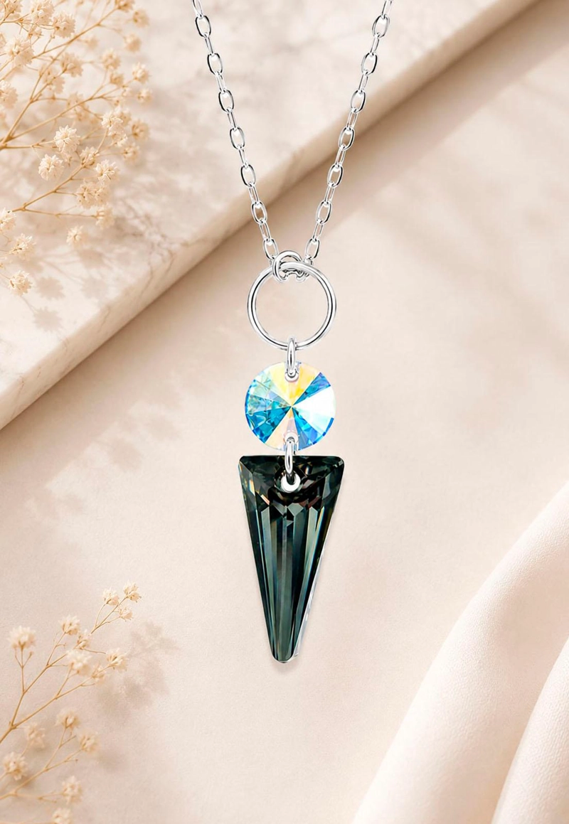 COLLAR MYSTIC PLATA 925  CRISTAL SWAROVSKI® SILVER NIGHT - 5