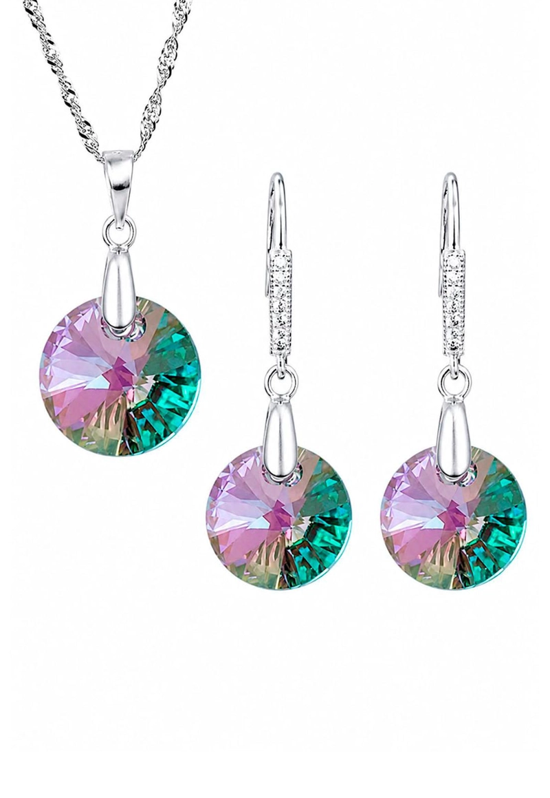 CONJUNTO MADRID PLATA 925 CRISTAL SWAROVSKI® PARADISE SHINNE - 1
