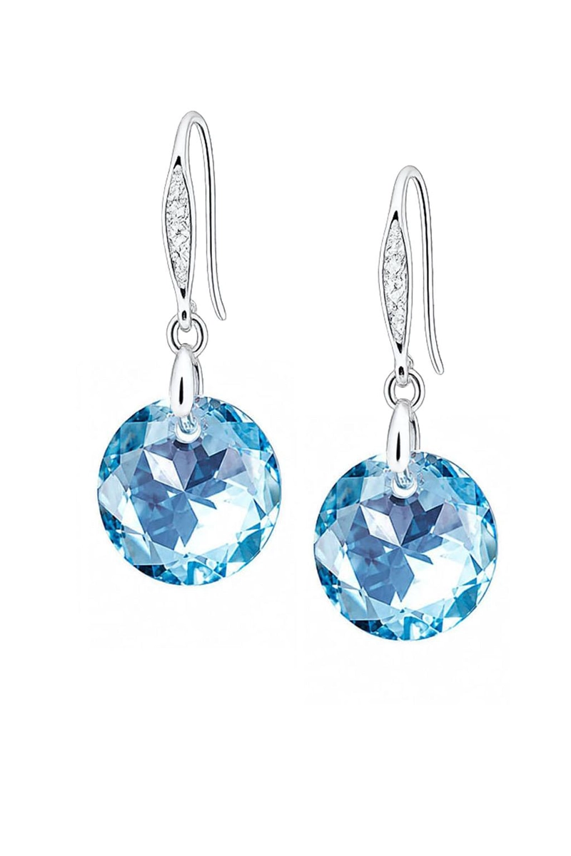 AROS GRAN GRACIA PLATA 925  CRISTAL SWAROVSKI® AQUAMARINE - 1