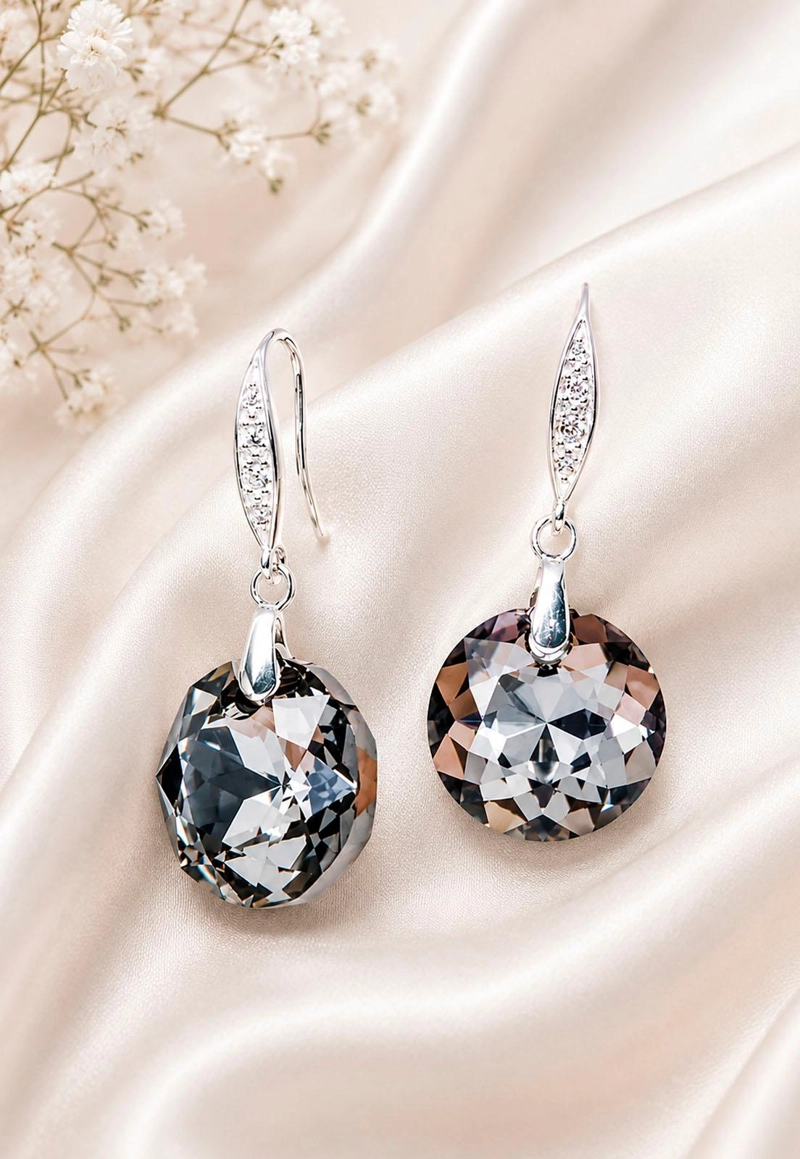 AROS GRAN GRACIA PLATA 925 CRISTAL SWAROVSKI® SILVER NIGHT - 2
