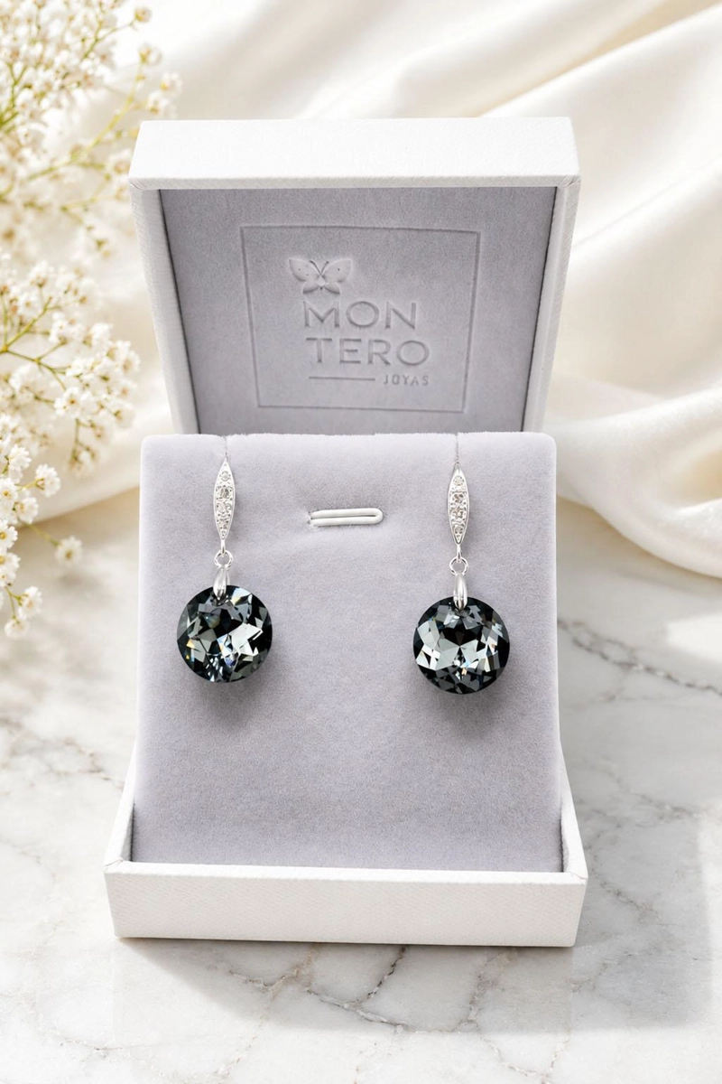 AROS GRAN GRACIA PLATA 925 CRISTAL SWAROVSKI® SILVER NIGHT - 3