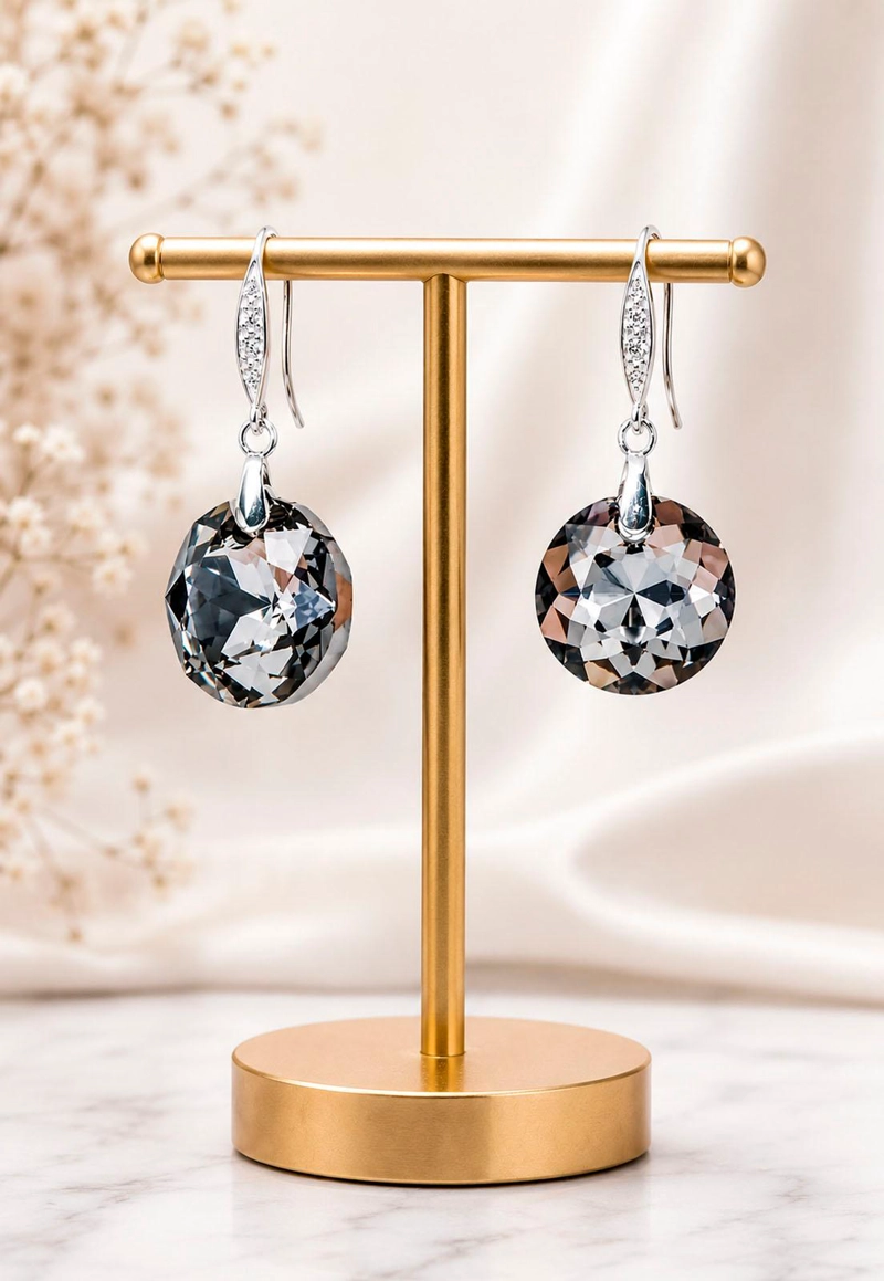 AROS GRAN GRACIA PLATA 925 CRISTAL SWAROVSKI® SILVER NIGHT - 4