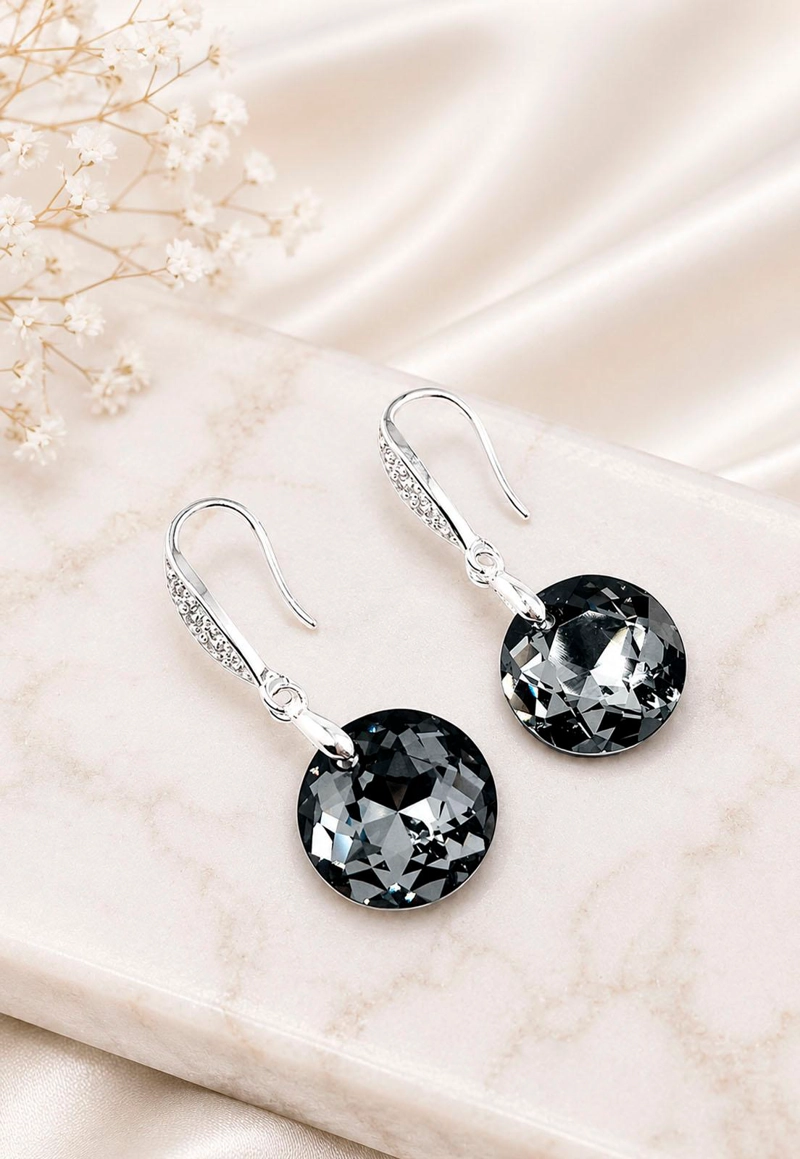 AROS GRAN GRACIA PLATA 925 CRISTAL SWAROVSKI® SILVER NIGHT - 5
