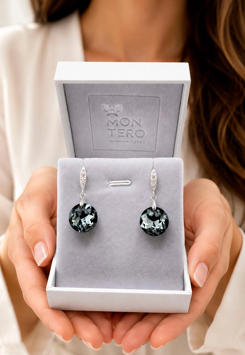 AROS GRAN GRACIA PLATA 925 CRISTAL SWAROVSKI® SILVER NIGHT - 6