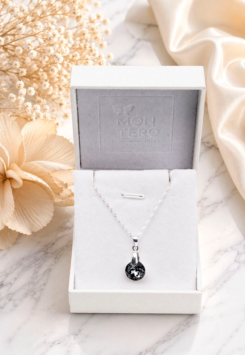 COLLAR GRAN GRACIA PLATA 925 CRISTAL SWAROVSKI® SILVER NIGHT - 2