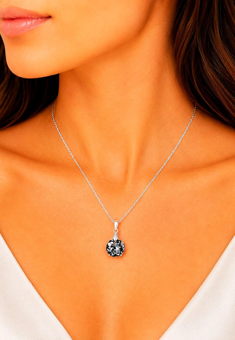 COLLAR GRAN GRACIA PLATA 925 CRISTAL SWAROVSKI® SILVER NIGHT - 4