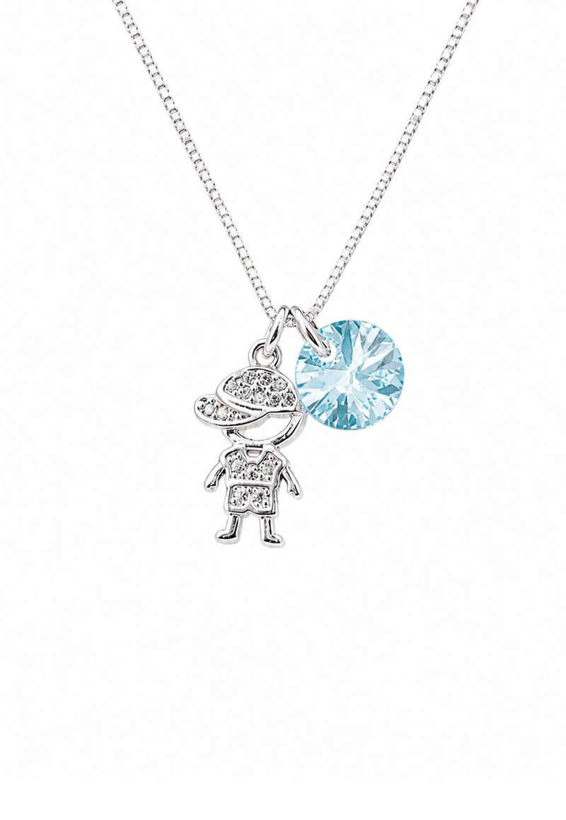 COLLAR NIÑO PLATA 925  CRISTAL SWAROVSKI® BLUE SHADE - 1