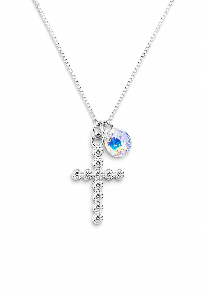 COLLAR FE PLATA 925 CRISTAL SWAROVSKI® AURORA BOREAL - 1