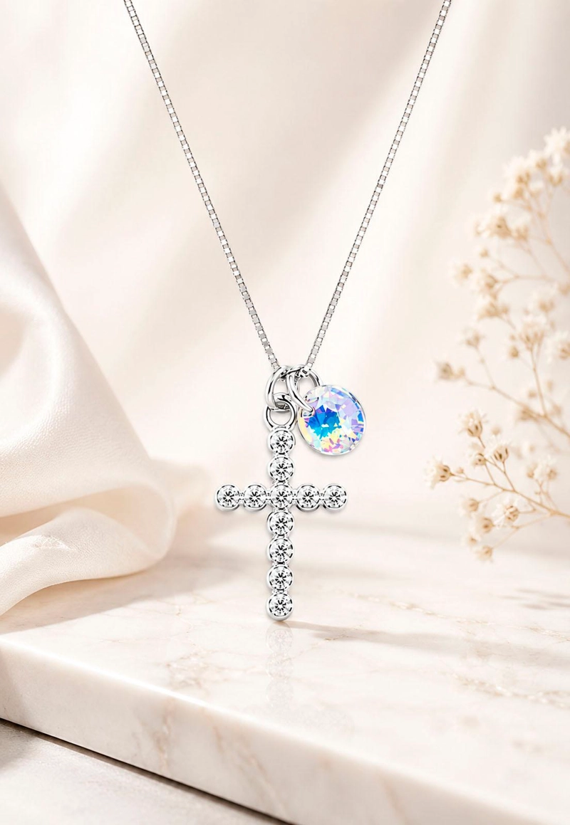 COLLAR FE PLATA 925 CRISTAL SWAROVSKI® AURORA BOREAL - 2