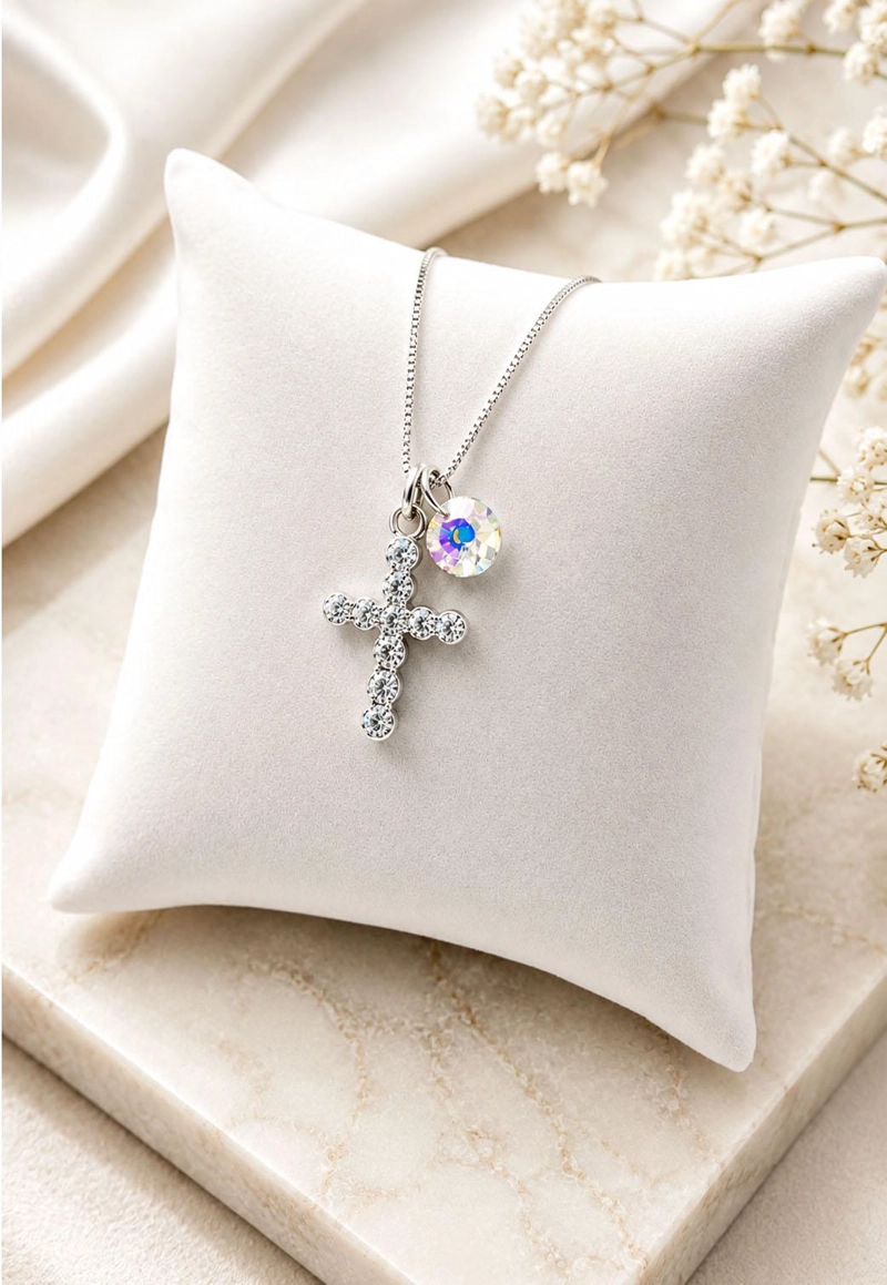 COLLAR FE PLATA 925 CRISTAL SWAROVSKI® AURORA BOREAL - 7