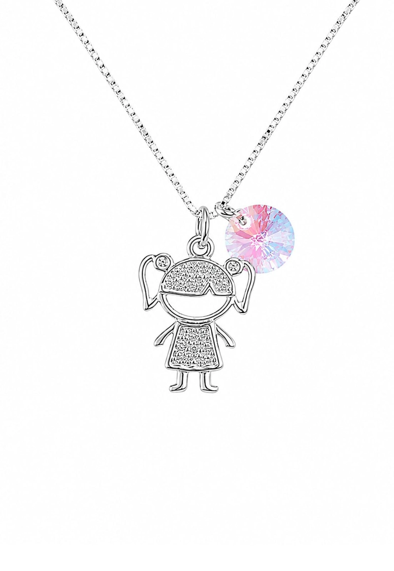 COLLAR NIÑA PLATA 925 CRISTAL SWAROVSKI® LIGTH ROSE - 1