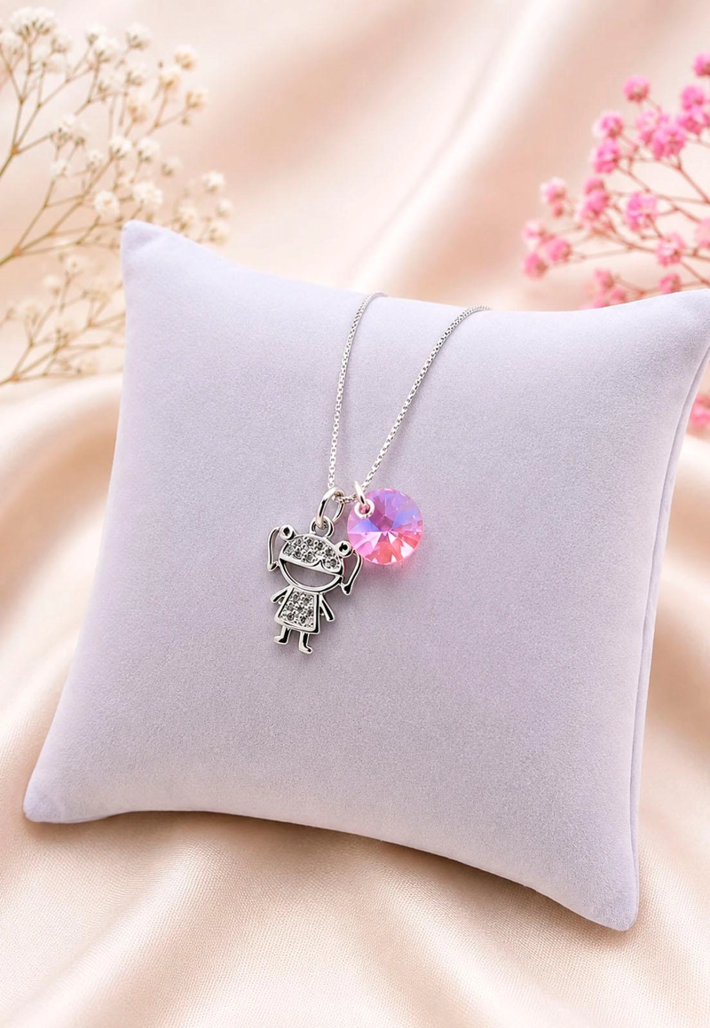 COLLAR NIÑA PLATA 925 CRISTAL SWAROVSKI® LIGTH ROSE - 7