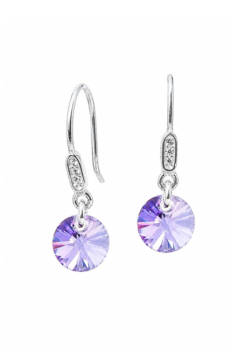 AROS PUNTO DE LUZ CIRCON PLATA 925 CRISTAL SWAROVSKI® VIOLETA - 1