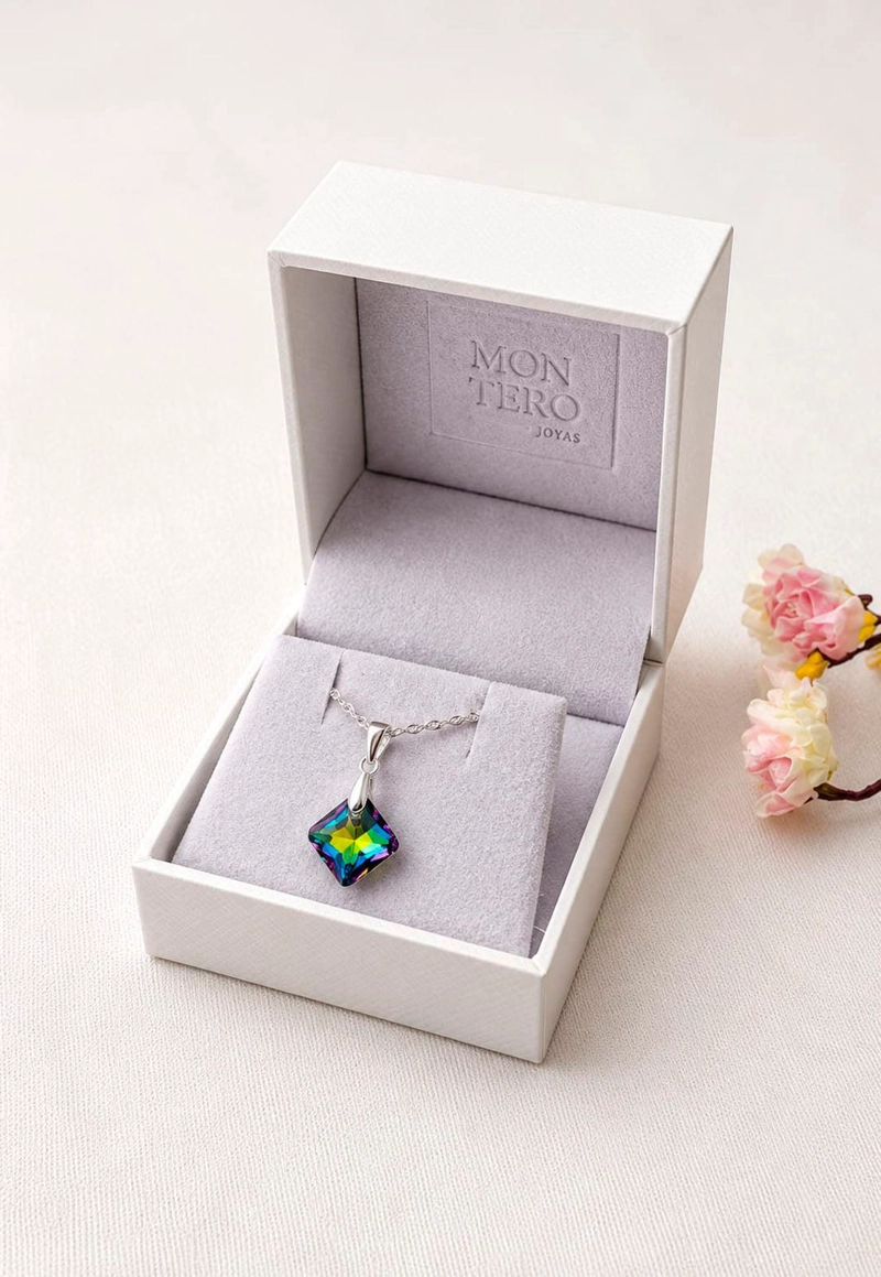 COLLAR CRISTINA PLATA 925 CRISTAL SWAROVSKI® VITRAL MEDIUM - 2